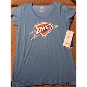NEW 47 Brand NBA Women's Oklahoma City Thunder V Neck Tee, Medium